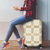 Beige Ngatu Pattern Malo e Lelei Tonga Luggage Cover