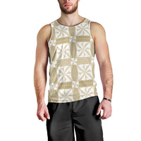 Beige Ngatu Pattern Malo e Lelei Tonga Men Tank Top