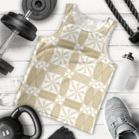 Beige Ngatu Pattern Malo e Lelei Tonga Men Tank Top