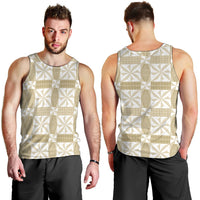 Beige Ngatu Pattern Malo e Lelei Tonga Men Tank Top