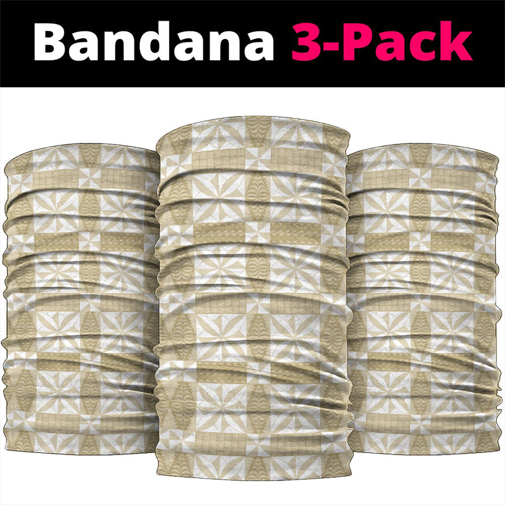 Beige Ngatu Pattern Malo e Lelei Tonga Neck Gaiter