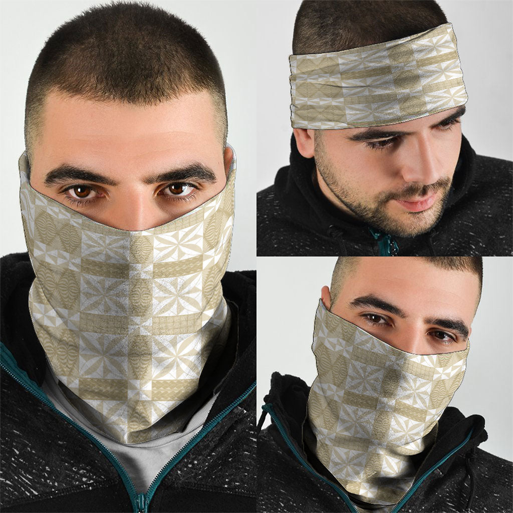 Beige Ngatu Pattern Malo e Lelei Tonga Neck Gaiter
