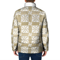 Beige Ngatu Pattern Malo e Lelei Tonga Padded Jacket