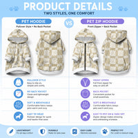 Beige Ngatu Pattern Malo e Lelei Tonga Pet Hoodie