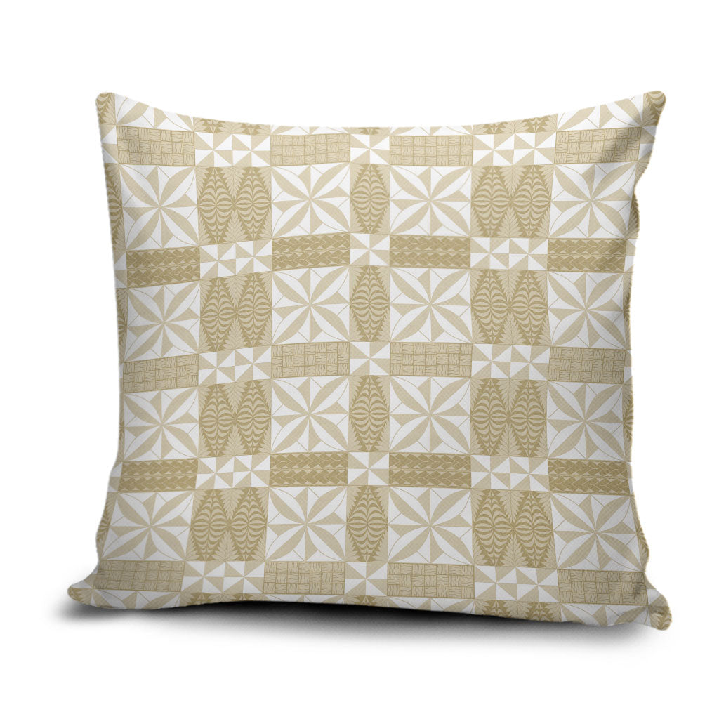 Beige Ngatu Pattern Malo e Lelei Tonga Pillow Cover