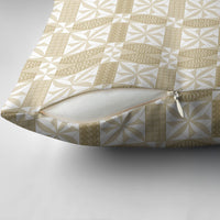 Beige Ngatu Pattern Malo e Lelei Tonga Pillow Cover