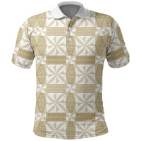 Beige Ngatu Pattern Malo e Lelei Tonga Polo Shirt