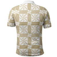Beige Ngatu Pattern Malo e Lelei Tonga Polo Shirt