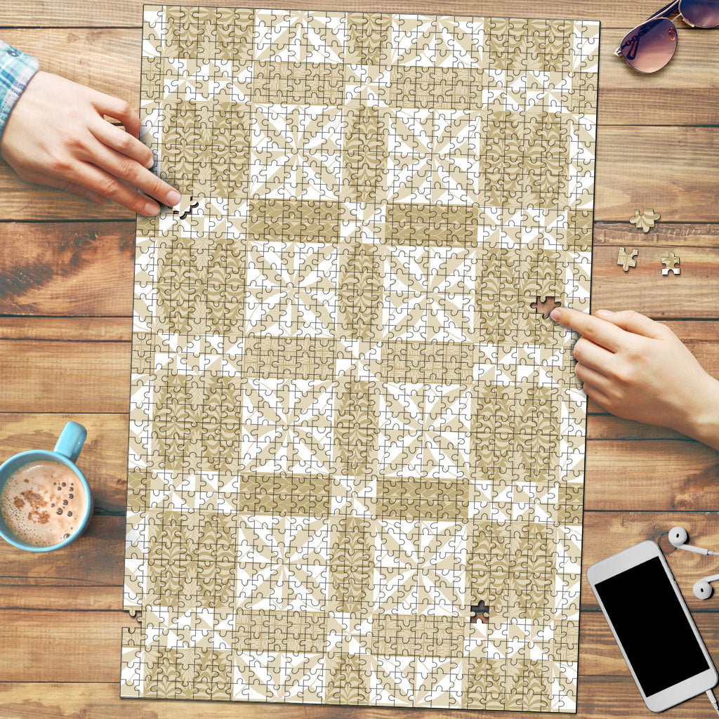 Beige Ngatu Pattern Malo e Lelei Tonga Puzzle