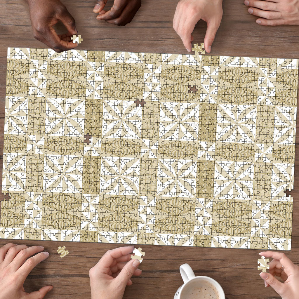 Beige Ngatu Pattern Malo e Lelei Tonga Puzzle