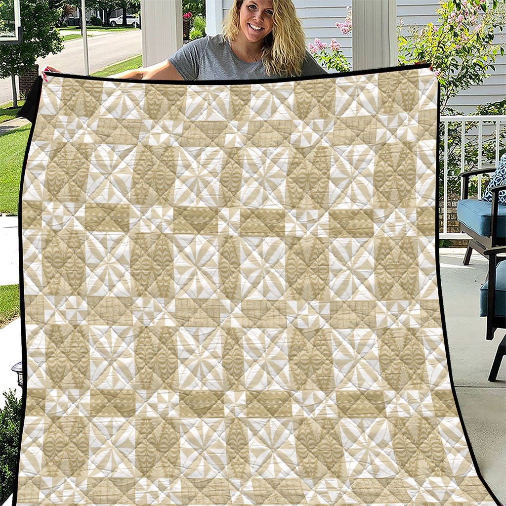 Beige Ngatu Pattern Malo e Lelei Tonga Quilt