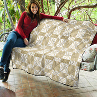 Beige Ngatu Pattern Malo e Lelei Tonga Quilt