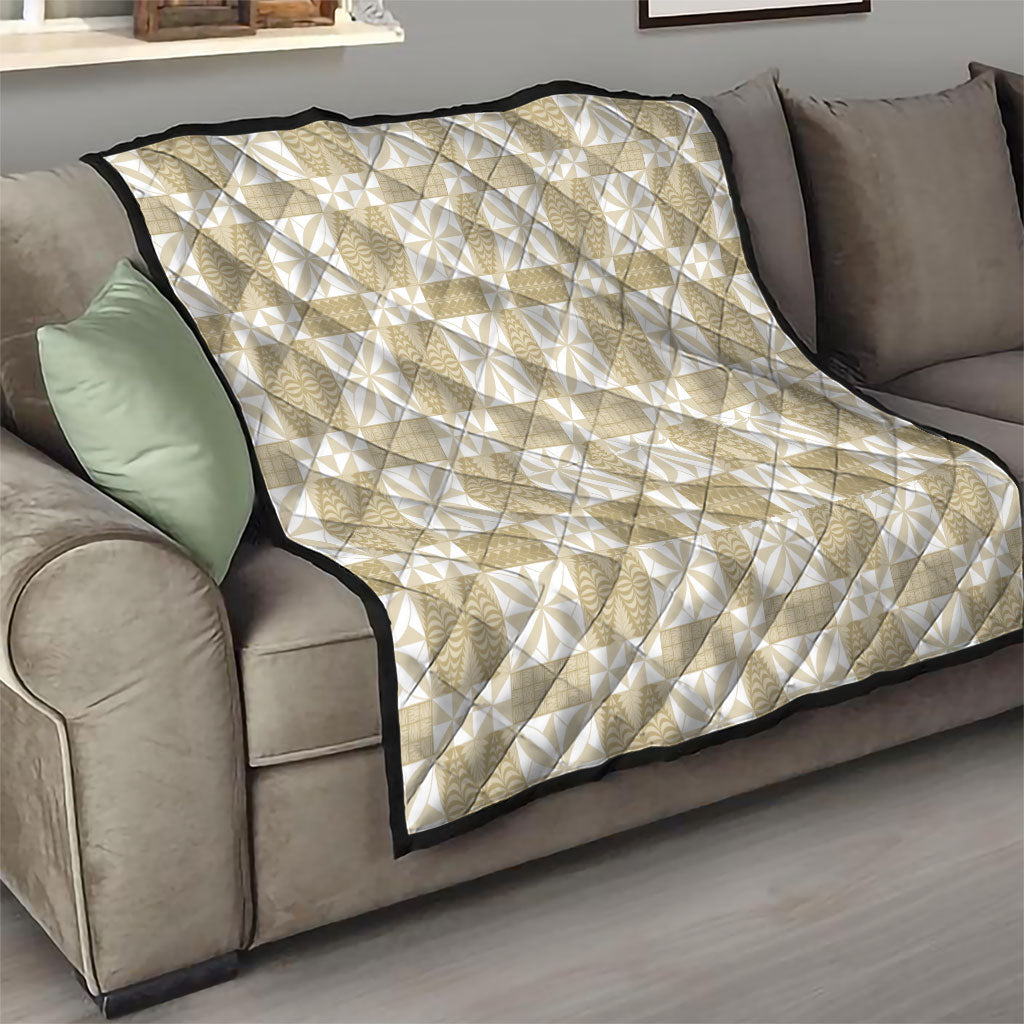 Beige Ngatu Pattern Malo e Lelei Tonga Quilt