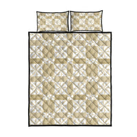 Beige Ngatu Pattern Malo e Lelei Tonga Quilt Bed Set