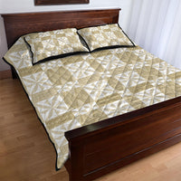 Beige Ngatu Pattern Malo e Lelei Tonga Quilt Bed Set