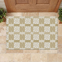 Beige Ngatu Pattern Malo e Lelei Tonga Rubber Doormat