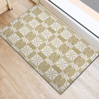 Beige Ngatu Pattern Malo e Lelei Tonga Rubber Doormat