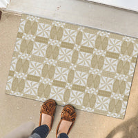 Beige Ngatu Pattern Malo e Lelei Tonga Rubber Doormat