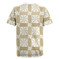 Beige Ngatu Pattern Malo e Lelei Tonga Rugby Jersey