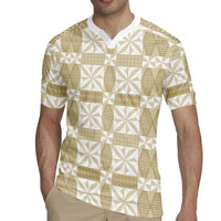 Beige Ngatu Pattern Malo e Lelei Tonga Rugby Jersey