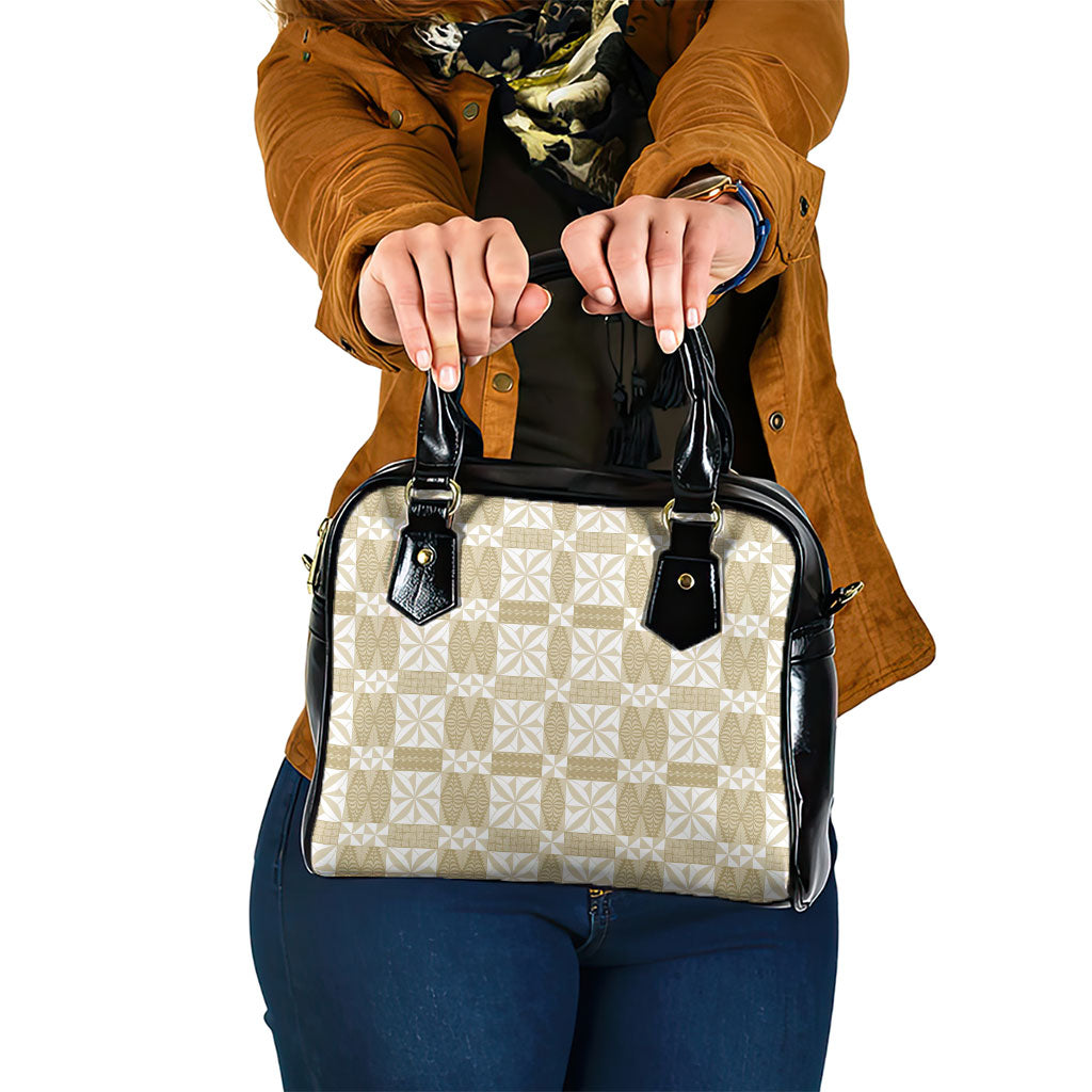 Beige Ngatu Pattern Malo e Lelei Tonga Shoulder Handbag