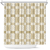 Beige Ngatu Pattern Malo e Lelei Tonga Shower Curtain