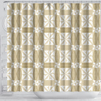 Beige Ngatu Pattern Malo e Lelei Tonga Shower Curtain