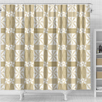 Beige Ngatu Pattern Malo e Lelei Tonga Shower Curtain