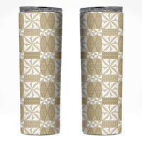 Beige Ngatu Pattern Malo e Lelei Tonga Skinny Tumbler
