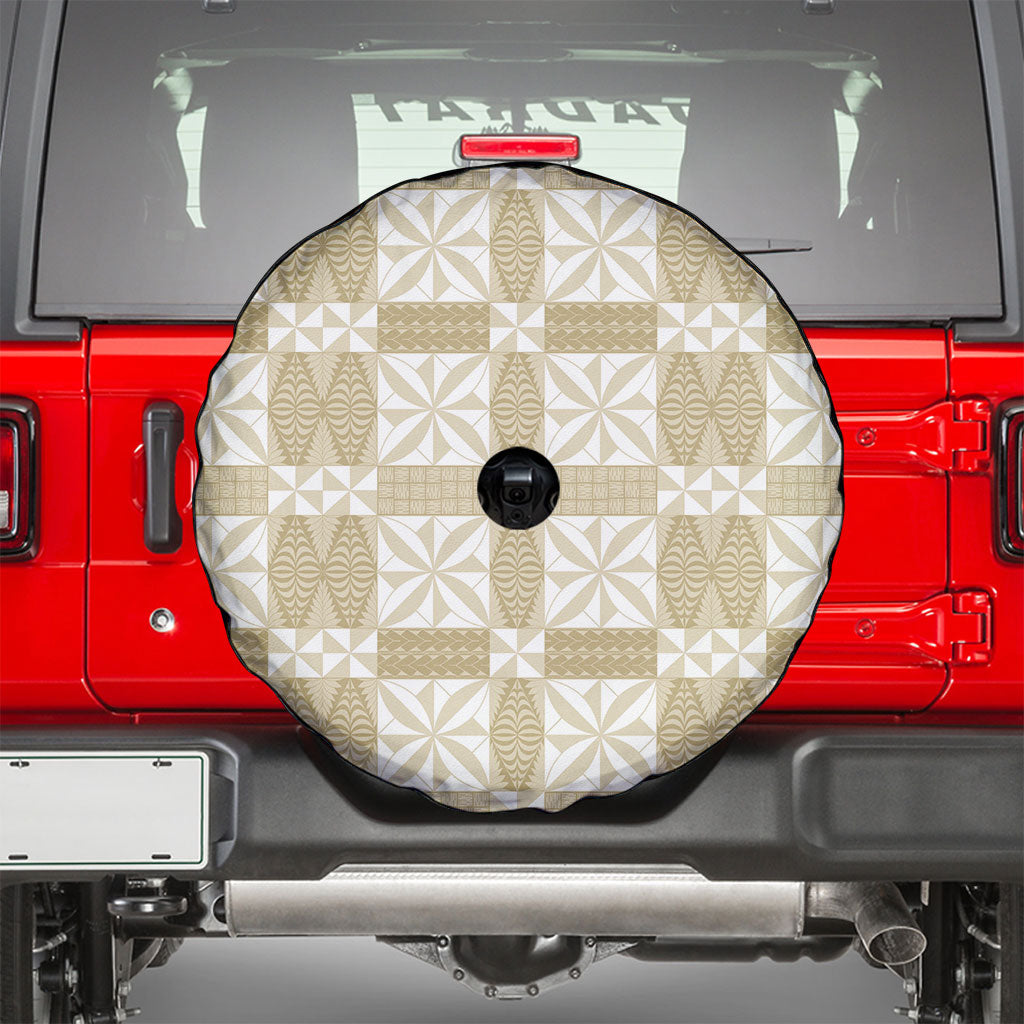 Beige Ngatu Pattern Malo e Lelei Tonga Spare Tire Cover