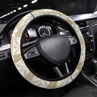 Beige Ngatu Pattern Malo e Lelei Tonga Steering Wheel Cover