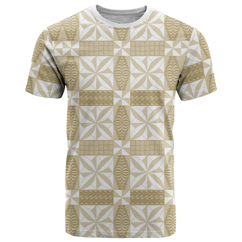 Beige Ngatu Pattern Malo e Lelei Tonga T Shirt