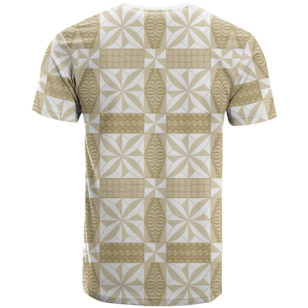 Beige Ngatu Pattern Malo e Lelei Tonga T Shirt