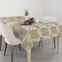 Beige Ngatu Pattern Malo e Lelei Tonga Tablecloth