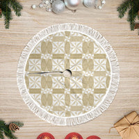 Beige Ngatu Pattern Malo e Lelei Tonga Tree Skirt