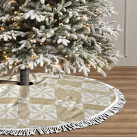 Beige Ngatu Pattern Malo e Lelei Tonga Tree Skirt