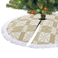 Beige Ngatu Pattern Malo e Lelei Tonga Tree Skirt