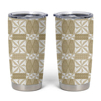 Beige Ngatu Pattern Malo e Lelei Tonga Tumbler Cup