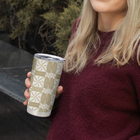 Beige Ngatu Pattern Malo e Lelei Tonga Tumbler Cup