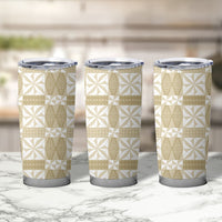 Beige Ngatu Pattern Malo e Lelei Tonga Tumbler Cup