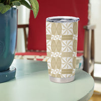 Beige Ngatu Pattern Malo e Lelei Tonga Tumbler Cup