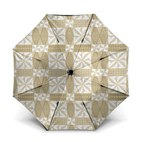 Beige Ngatu Pattern Malo e Lelei Tonga Umbrella