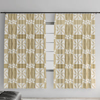 Beige Ngatu Pattern Malo e Lelei Tonga Window Curtain