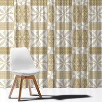 Beige Ngatu Pattern Malo e Lelei Tonga Window Curtain