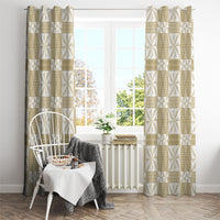 Beige Ngatu Pattern Malo e Lelei Tonga Window Curtain