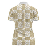 Beige Ngatu Pattern Malo e Lelei Tonga Women Polo Shirt