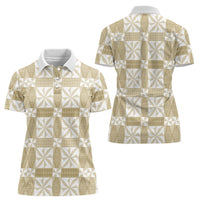 Beige Ngatu Pattern Malo e Lelei Tonga Women Polo Shirt