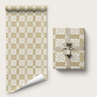 Beige Ngatu Pattern Malo e Lelei Tonga Wrapping Paper