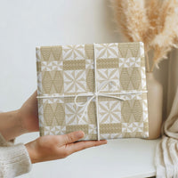 Beige Ngatu Pattern Malo e Lelei Tonga Wrapping Paper
