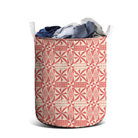 Red Ngatu Pattern Malo e Lelei Tonga Laundry Basket